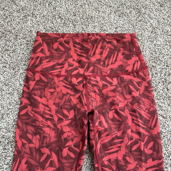 Lululemon pink & maroon floral leggings size 6 - Picture 3 of 9